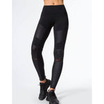 2019 Moto Design Leather-like Varnish Mesh Panels Leggings Hiney Trainer™